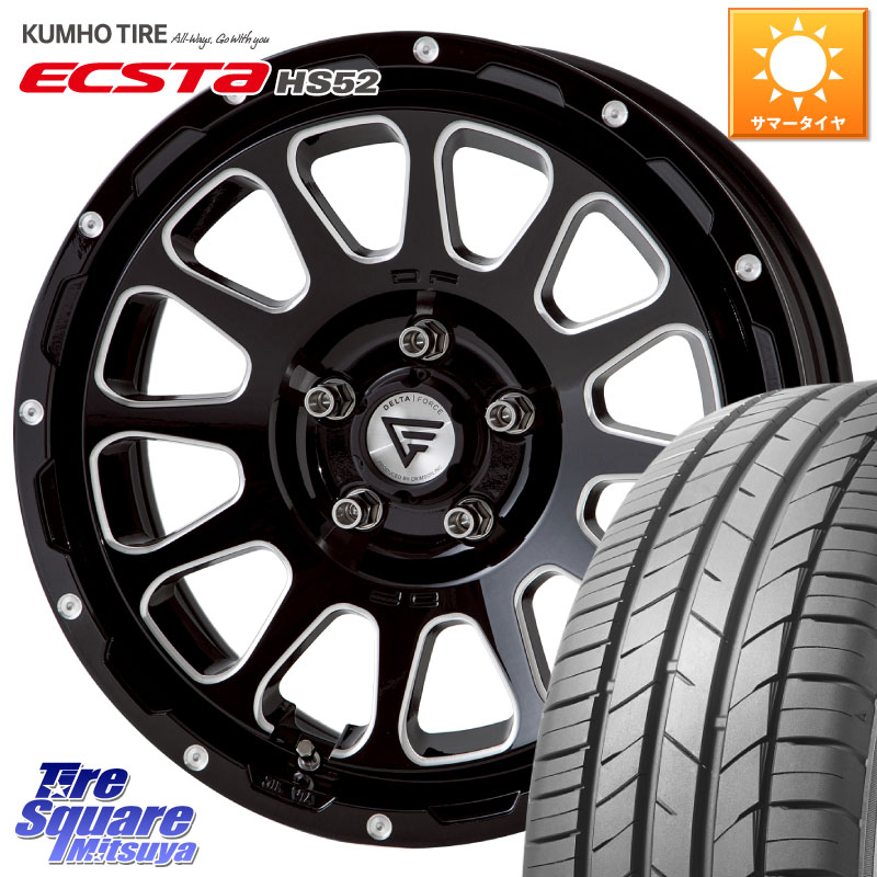 DELTA FORCE デルタフォース オーバル 8J ホイール 17インチ 17 X 8.0J +35 5穴 114.3 KUMHO ECSTA HS52 エクスタ サマータイヤ 215/60R17 20系アルファード