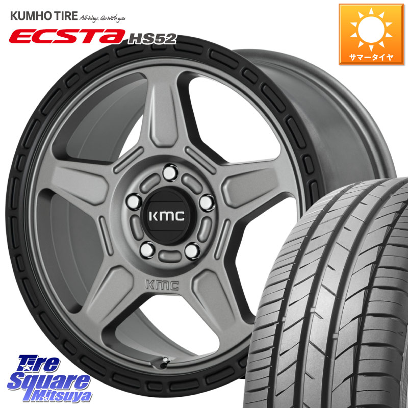 KMC KM721 ALPINE グレイ ホイール 17インチ 専用Nut別売 17 X 8.0J +38 5穴 114.3 KUMHO ECSTA HS52 エクスタ サマータイヤ 215/60R17 20系アルファード