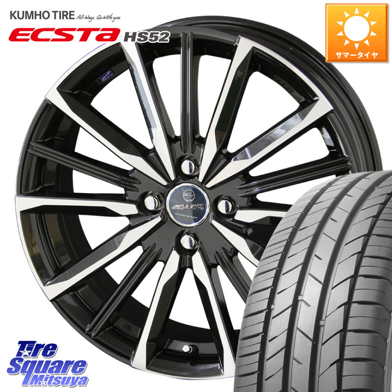 KUMHO ECSTA HS52 エクスタ サマータイヤ 195/45R17KYOHO SMACK スマック ヴァルキリー ホイール 17インチ 17X6.0J 40 4穴 100|タイヤスクエアミツヤ