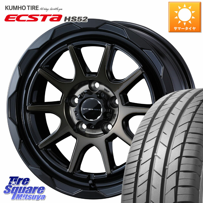WEDS マッドヴァンス 06 MUD VANCE 06 ホイール 16インチ 16 X 6.0J +40 5穴 100 KUMHO ECSTA HS52 エクスタ サマータイヤ 195/55R16
