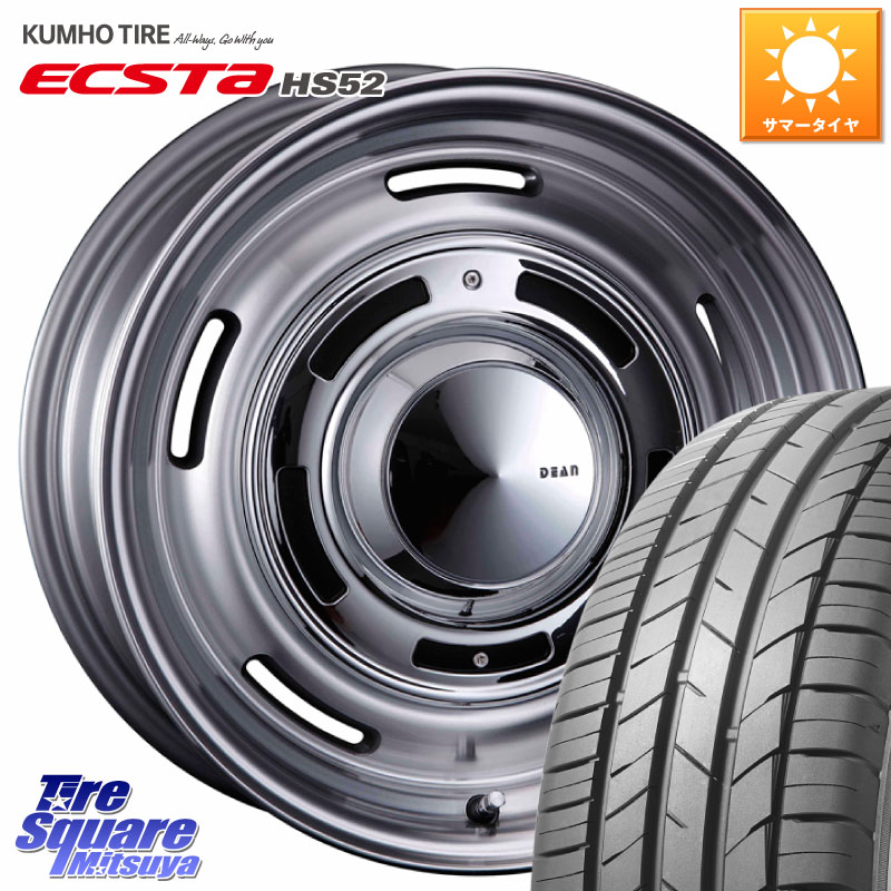CRIMSON ディーン クロスカントリー グレー 16インチ 16 X 6.0J +42 4穴 100 KUMHO ECSTA HS52 エクスタ サマータイヤ 195/55R16