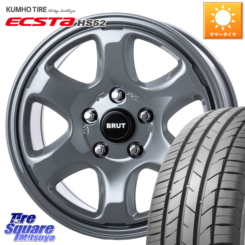 KUMHO ECSTA HS52 エクスタ サマータイヤ 195/45R17BRUT ブルート BR-44 BR44 ホイール 17インチ 17X7.5J 38 5穴 114.3｜タイヤスクエアミツヤ