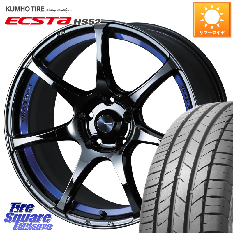 WEDS 74041 ウェッズ スポーツ SA75R SA-75R BLC2 17インチ 17 X 7.5J +45 5穴 114.3 KUMHO ECSTA HS52 エクスタ サマータイヤ 215/60R17 C-HR 50系エスティマ RC系オデッセイ後期 CX-30 MX-30 20系アルファード