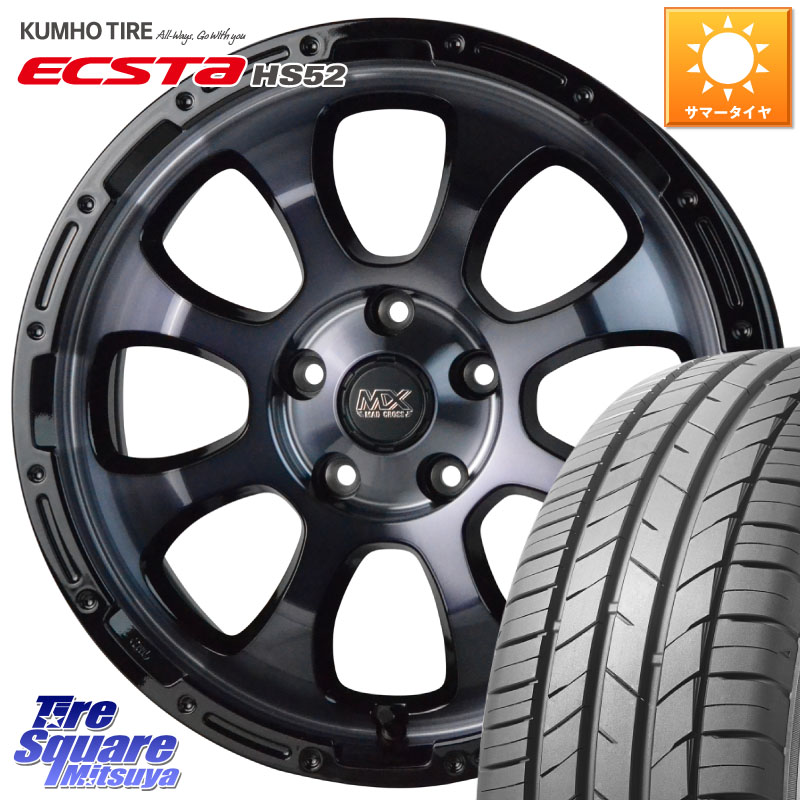 HotStuff マッドクロス GRACE グレイス BKC 5H 在庫● ホイール 17インチ ★サマーセール★ 17 X 7.0J +38 5穴 114.3 KUMHO ECSTA HS52 エクスタ サマータイヤ 195/45R17