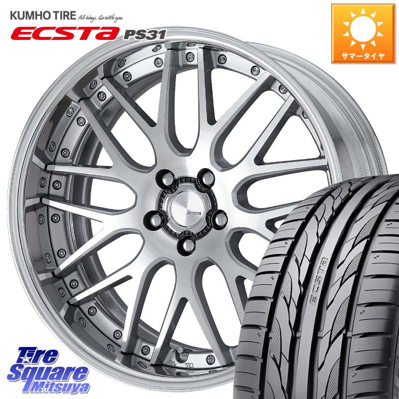 WORK Lanvec LM1 O Disk 18インチ 2ピース 18 X 7.5J +55 5穴 100 KUMHO ECSTA PS31 エクスタ サマータイヤ 225/40R18 50系プリウス