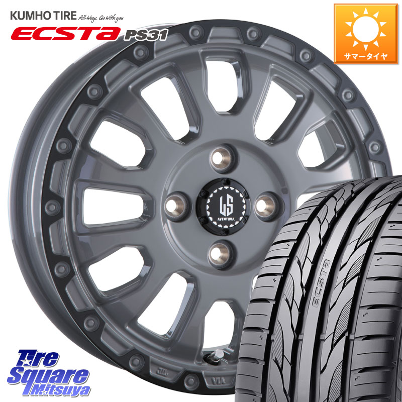 阿部商会 LA STRADA AVENTURA アヴェンチュラ 16インチ 16 X 6.0J +40 4穴 100 KUMHO ECSTA PS31 エクスタ サマータイヤ 205/55R16 E13オーラ