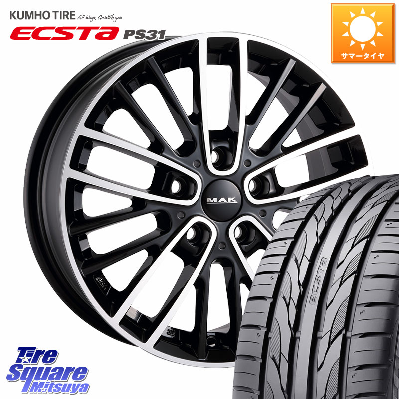KUMHO ECSTA PS31 エクスタ サマータイヤ 225/50R18阿部商会 MAK CHELSE ホイール 18インチ 18X7.5J(MINI F60) 50 5穴 112 MINI ミニ クロスオーバー F60|タイヤスクエアミツヤ