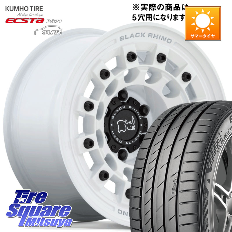 BLACK RHINO FUJI フジ ホイール 17インチ ブラックライノ 17 X 8.0J +30 5穴 114.3 KUMHO ECSTA PS71 SUV エクスタ サマータイヤ 235/65R17