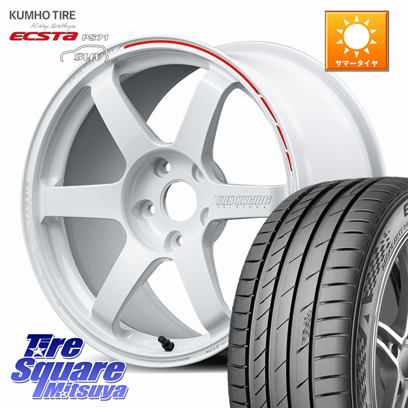 RAYS 【欠品次回10~11月】 TE37 SAGA S-plus TIME ATTACK EDITION VOLK RACING 鍛造 ホイール 18インチ 18 X 8.5J +36 5穴 114.3 KUMHO ECSTA PS71 SUV エクスタ サマータイヤ 255/55R18 アウトランダーPHEV