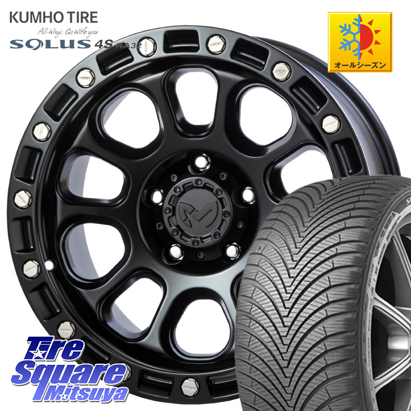 KUMHO SOLUS 4S HA32 ソルウス オールシーズンタイヤ 205/55R16 MKW M204 ブラックキャット 16インチ 16 X 7.0J +35 5穴 114.3 GRヤリスRSノーマルキャリパー