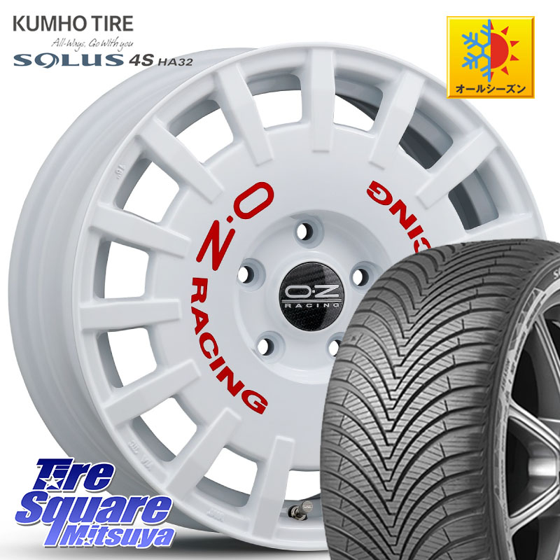 KUMHO SOLUS 4S HA32 ソルウス オールシーズンタイヤ 215/60R16OZ Rally Racing ラリーレーシング 16インチ 16X7.0J 45 5穴 114.3 ティアナ 日産 エスティマ マークX SX4 Sクロス｜タイヤスクエアミツヤ 102,045円
