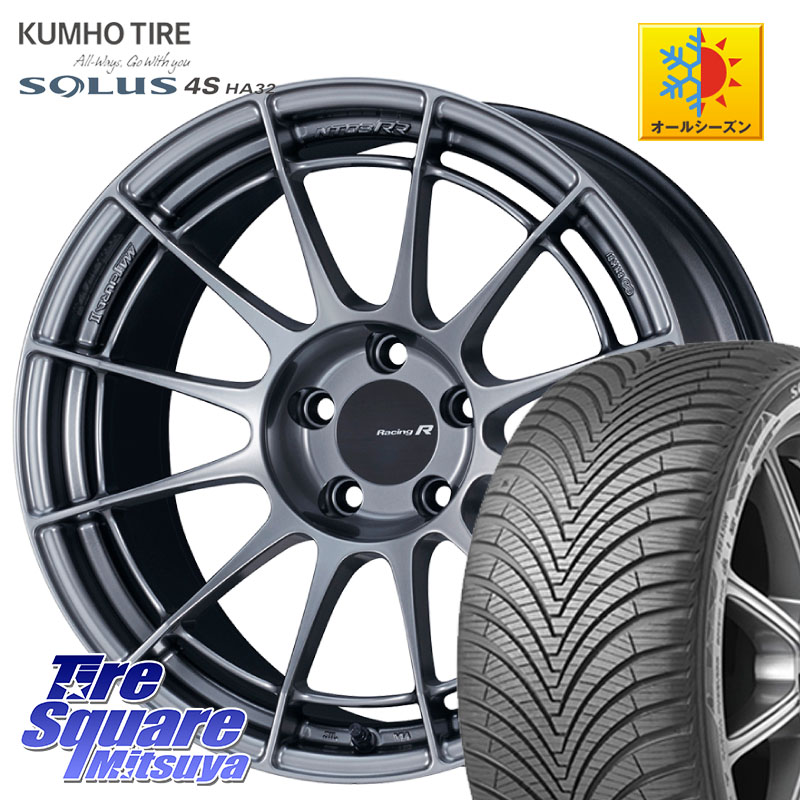 KUMHO SOLUS 4S HA32 ソルウス オールシーズンタイヤ 225/55R17 ENKEI エンケイ Racing Revolution NT03RR ホイール 17 X 7.5J +50 5穴 114.3 RV系ヴェゼル MAZDA6 BN・BL系レガシィ