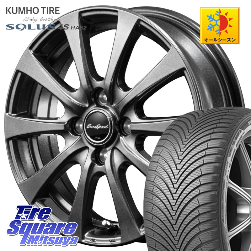 KUMHO SOLUS 4S HA32 ソルウス オールシーズンタイヤ 215/60R16MANARAY EuroSpeed G10 平座仕様 トヨタ・レクサス専用 ホイール 16インチ MID 16X6.5J 37 5穴 114.3 マークXジオ HS レクサス カムリ クラウンロイヤル クラウンハイブリッド ES レクサス クラウンハイ|タイヤスクエアミツヤ