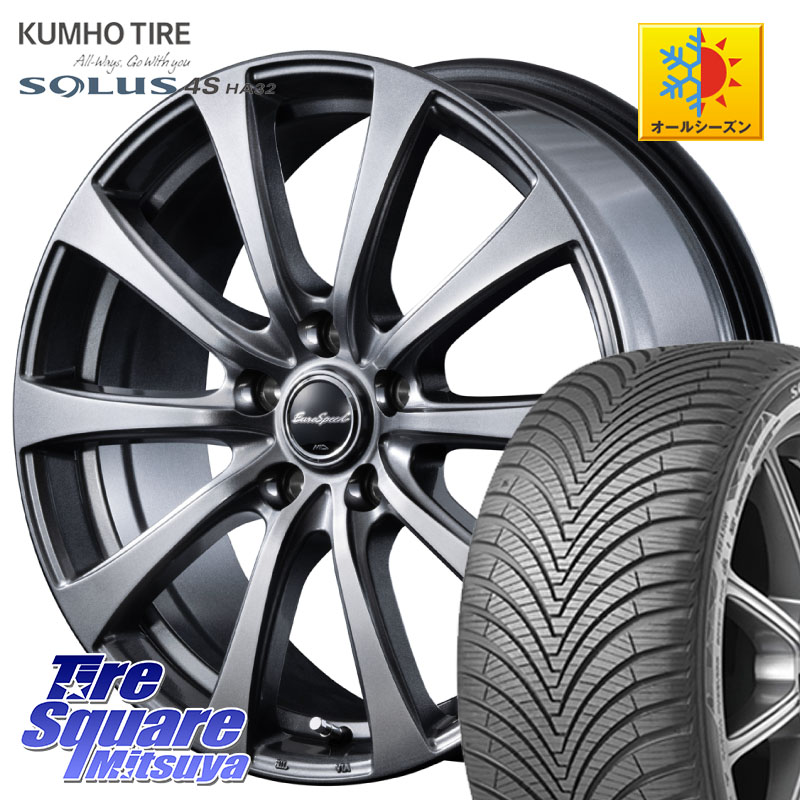 KUMHO SOLUS 4S HA32 ソルウス オールシーズンタイヤ 215/60R16MANARAY MID EuroSpeed G10 ホイール 16インチ 16X6.5J 38 5穴 114.3 ジューク JUKE 日産 マークXジオ HS レクサス カムリ スカイラインセダン 日産 クラウンロイヤル クラウンハイブリッド ES レクサス｜タイヤスクエアミツヤ
