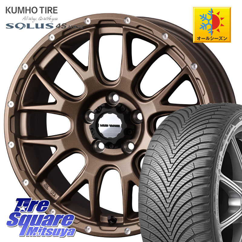 KUMHO SOLUS 4S HA32 ソルウス オールシーズンタイヤ 215/45R17 WEDS 41144 マッドヴァンス MUD VANCE 08 ホイール 17インチ 17 X 7.0J +38 5穴 114.3