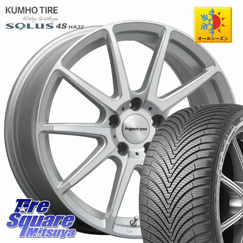KUMHO SOLUS 4S HA32 ソルウス オールシーズンタイヤ 225/50R18 MLJ HYPERION CVX ハイペリオン ホイール 18インチ 18 X 8.0J +45 5穴 114.3 50系エスティマ 10系カローラクロス MAZDA6 10系アルファード
