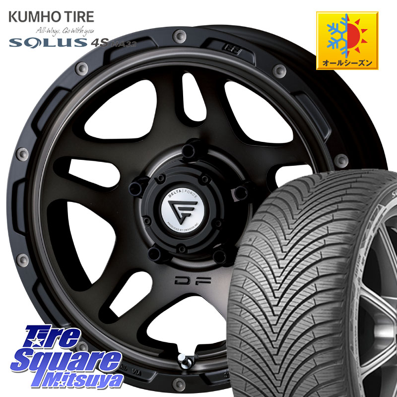 KUMHO SOLUS 4S HA32 ソルウス オールシーズンタイヤ 215/65R16 DELTA FORCE OVERLANDER ジムニーシエラ専用 ※インセット-5 ホイール 16インチ 16 X 6.0J +0 5穴 139.7 ジムニー専用(要オーバーフェンダー等) ジムニ－シエラ・ノマド(カスタム)