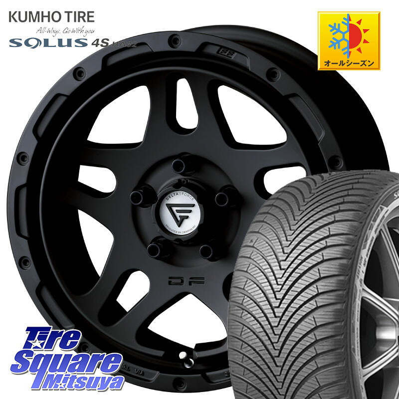 KUMHO SOLUS 4S HA32 ソルウス オールシーズンタイヤ 225/65R17 DELTA FORCE OVERLANDER ホイール 17インチ 17 X 7.0J +32 5穴 114.3 80系ハリアー