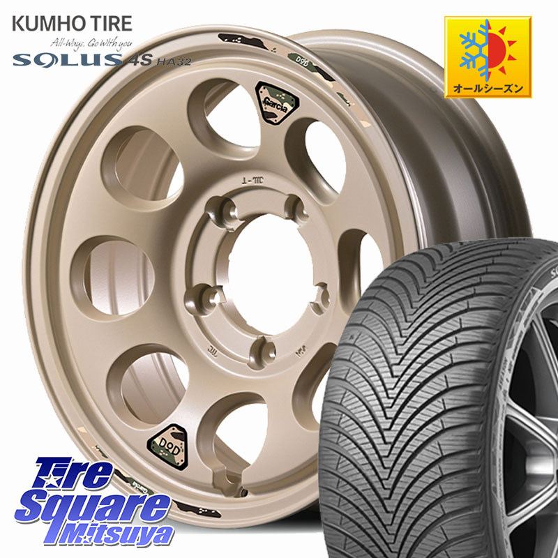 KUMHO SOLUS 4S HA32 ソルウス オールシーズンタイヤ 215/65R16 MANARAY MID x DOD ウシャリン ホイール 16インチ 16 X 5.5J +20 5穴 139.7 ジムニー専用(要オーバーフェンダー等)