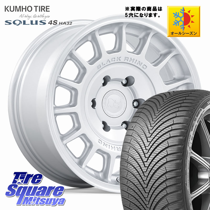 KUMHO SOLUS 4S HA32 ソルウス オールシーズンタイヤ 215/60R17 BLACK RHINO VOLL ボル シルバー ホイール 17インチ ブラックライノ◇参考画像 17 X 8.0J +38 5穴 114.3 20系アルファード
