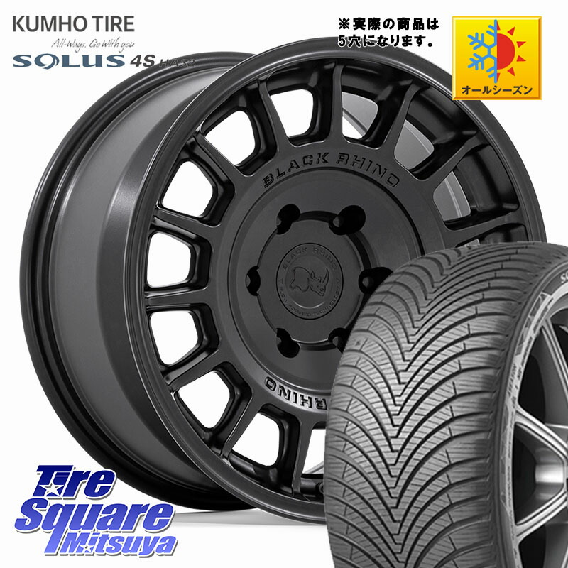 KUMHO SOLUS 4S HA32 ソルウス オールシーズンタイヤ 215/60R17 BLACK RHINO VOLL ボル ブラック ホイール 17インチ ブラックライノ 17 X 8.0J +38 5穴 114.3 20系アルファード