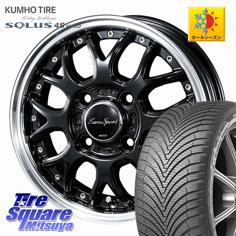 KUMHO SOLUS 4S HA32 ソルウス オールシーズンタイヤ 165/70R14 BLEST EuroSport Type815 軽自動車専用 ホイール 14インチ 14 X 4.5J +45 4穴 100 Mx27/37/47Sソリオ・デリカD2 ハスラー MAx6S系ソリオ
