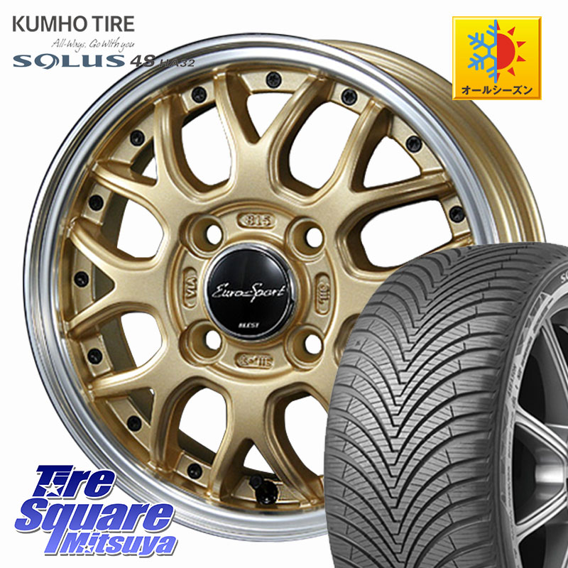 KUMHO SOLUS 4S HA32 ソルウス オールシーズンタイヤ 175/70R14BLEST EuroSport Type815 軽自動車専用 ホイール 14インチ 14X4.5J 45 4穴 100 Mx27/37/47Sソリオ・MB37SデリカD2 デリカD:2 D2｜タイヤスクエアミツヤ