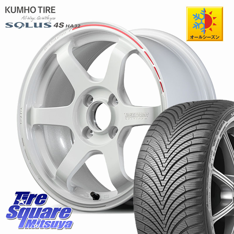 KUMHO SOLUS 4S HA32 ソルウス オールシーズンタイヤ 165/60R15 RAYS 【欠品次回10~11月】 TE37 SONIC TIME ATTACK EDITION 軽自動車専用 鍛造 ホイール 15インチ 15 X 5.5J +46 4穴 100 ミラージュ