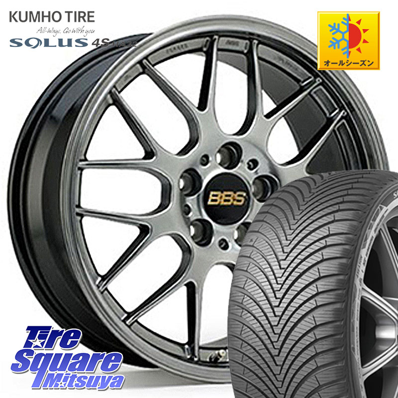 KUMHO SOLUS 4S HA32 ソルウス オールシーズンタイヤ 225/60R17BBS RG-R 鍛造1ピース ホイール 17インチ 17X8.0J 40 5穴 114.3 エクリプスクロス アウトランダー｜タイヤスクエアミツヤ