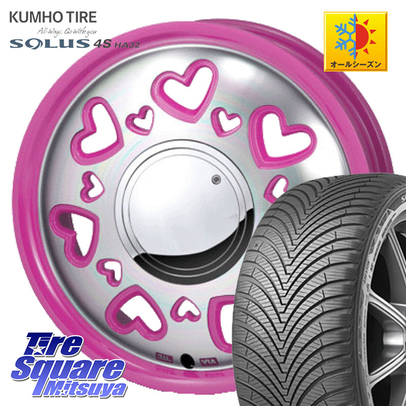 KUMHO SOLUS 4S HA32 ソルウス オールシーズンタイヤ 175/70R14MONZA K Quty キューティー ホイール 14インチ 14X4.5J 43 4穴 100 Mx27/37/47Sソリオ・MB37SデリカD2 デリカD:2 D2｜タイヤスクエアミツヤ 58,344円