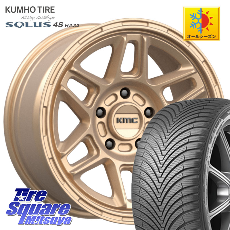 KUMHO SOLUS 4S HA32 ソルウス オールシーズンタイヤ 225/60R17 KMC KM716 NOMAD ホイール 17インチ 専用Nut別売 17 X 8.0J +38 5穴 114.3 30系アルファード 30系ヴェルファイア