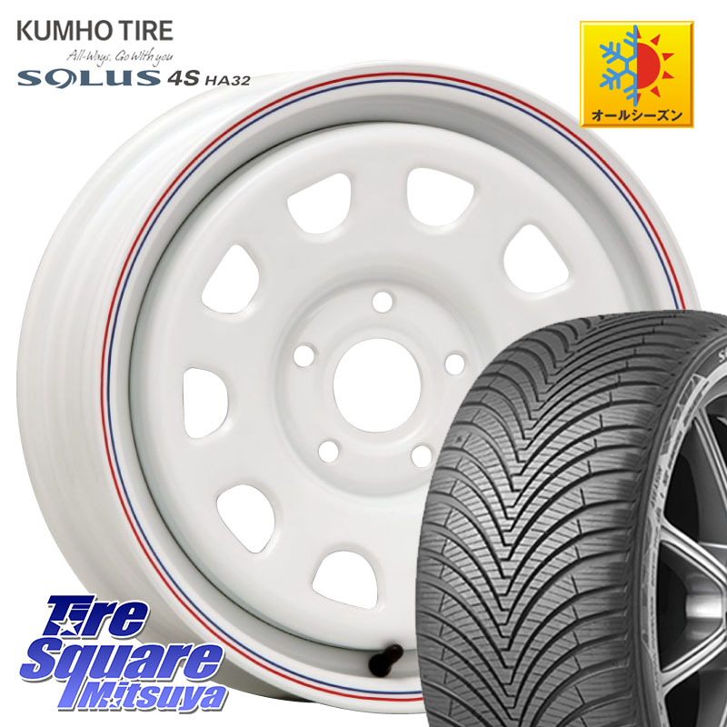 KUMHO SOLUS 4S HA32 ソルウス オールシーズンタイヤ 195/65R15 MLJ デイトナ SS DAYTONA ホイール 15インチ カングー 15 X 6.0J(RENAUT KANGOO KW) +30 5穴 108 ルノー カングー2 KW系 ルノー カングービボップ KW系