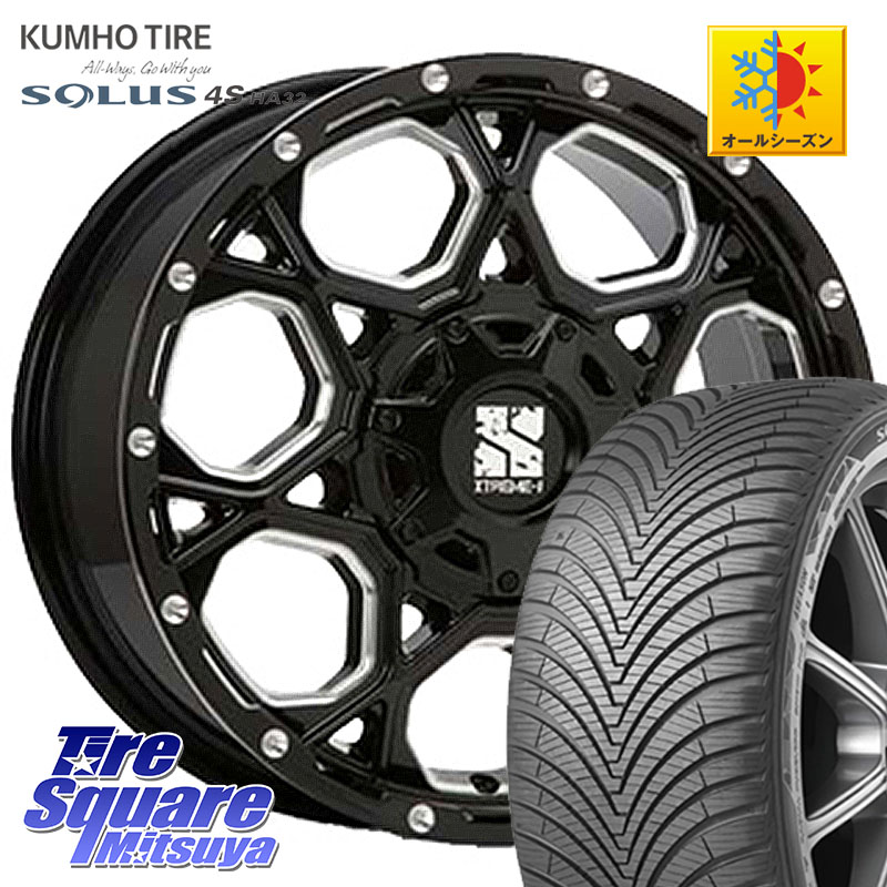 KUMHO SOLUS 4S HA32 ソルウス オールシーズンタイヤ 215/60R17MLJ XJ06 XTREME-J エクストリームJ ホイール 17インチ 17X7.5J(US) 40 5穴 110 Jeep Renegade ジープ レネゲード｜タイヤスクエアミツヤ