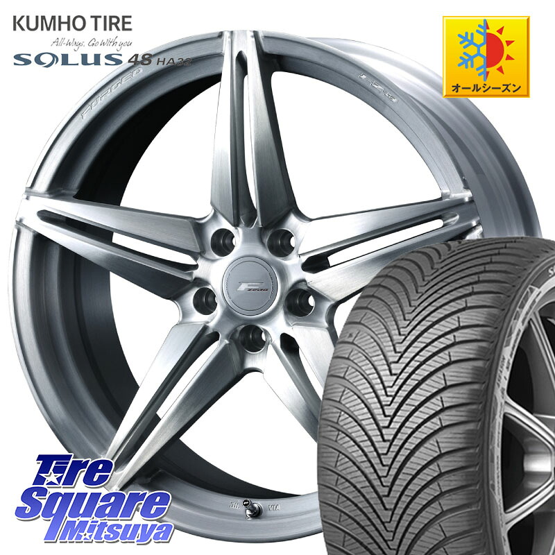 KUMHO SOLUS 4S HA32 ソルウス オールシーズンタイヤ 235/55R18 WEDS F ZERO FZ-3 FZ3 鍛造 FORGED ホイール18インチ エフゼロ 18 X 7.5J +48 5穴 114.3 T32エクストレイル CX-5 CX-8 BT5レガシィアウトバック
