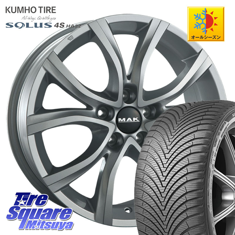 KUMHO SOLUS 4S HA32 ソルウス オールシーズンタイヤ 205/55R16 阿部商会 MAK ANTIBES ホイール 16インチ 16 X 7.0J(PEU 308 P5) +45 5穴 108 プジョー308 P5系