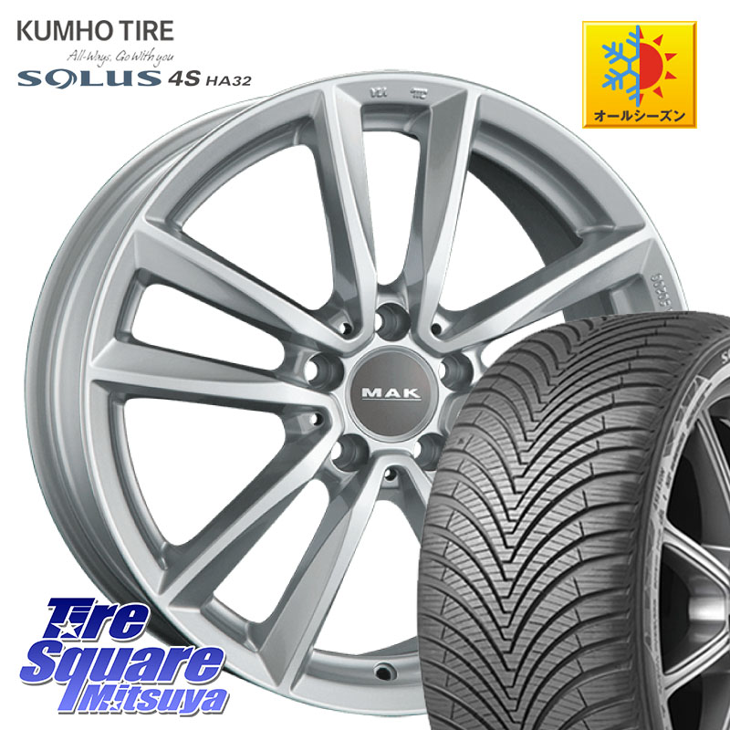 KUMHO SOLUS 4S HA32 ソルウス オールシーズンタイヤ 205/55R16 阿部商会 MAK BREMEN ホイール 16インチ 16 X 7.0J(MB W204) +43 5穴 112 メルセデスベンツ Cクラス(W204)
