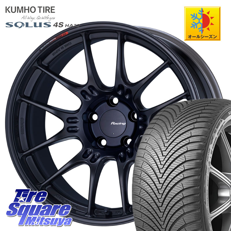 KUMHO SOLUS 4S HA32 ソルウス オールシーズンタイヤ 225/55R17 ENKEI エンケイ RACING GTC02 BK ホイール 17インチ 17 X 8.0J +45 5穴 114.3