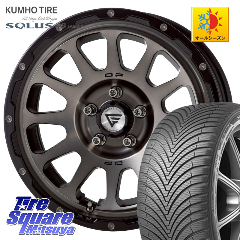 KUMHO SOLUS 4S HA32 ソルウス オールシーズンタイヤ 225/60R17 DELTA FORCE デルタフォース オーバル 8J ホイール 17インチ 17 X 8.0J +35 5穴 114.3 30系アルファード 30系ヴェルファイア