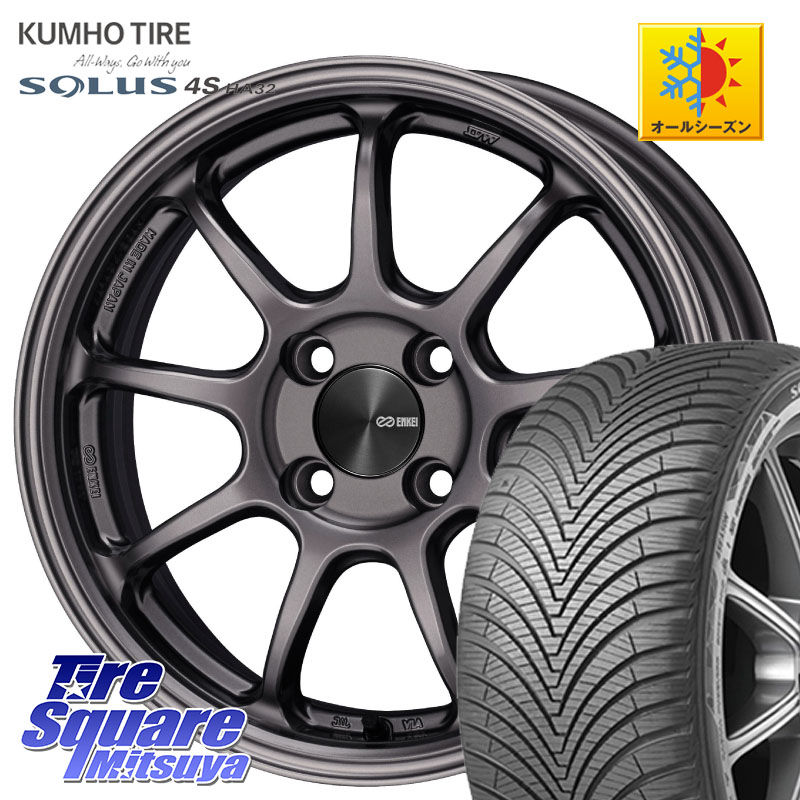 KUMHO SOLUS 4S HA32 ソルウス オールシーズンタイヤ 165/60R15 ENKEI PerformanceLine PF09 ホイール 4本 15インチ 15 X 6.0J +42 4穴 100 ミラージュ