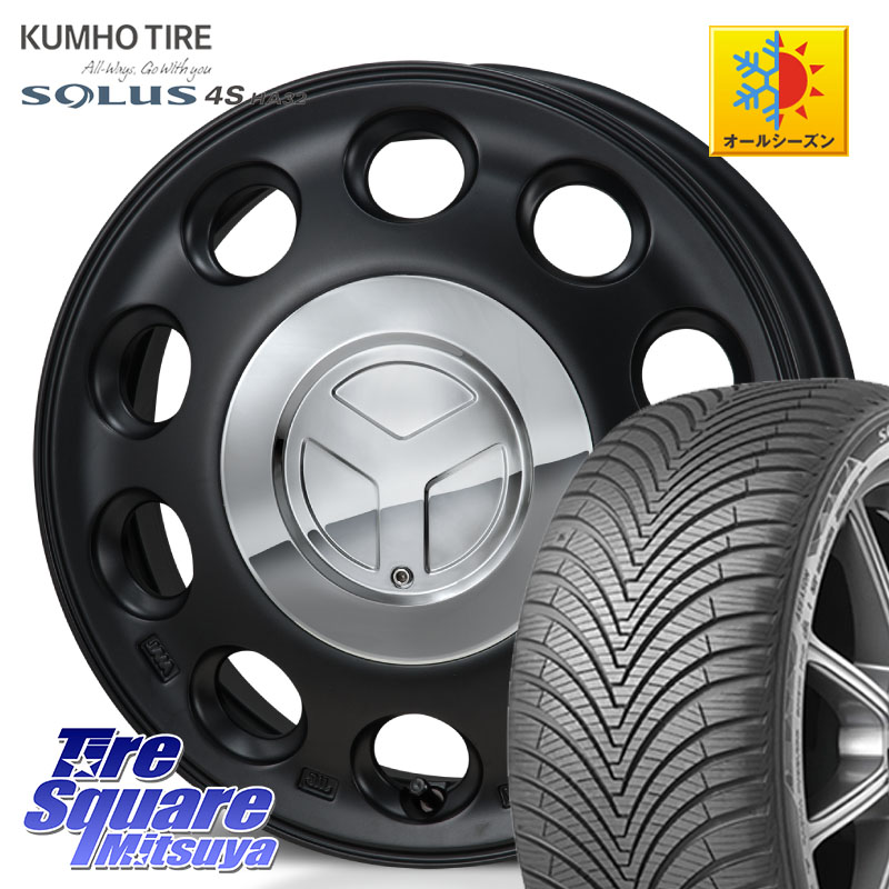 KUMHO SOLUS 4S HA32 ソルウス オールシーズンタイヤ 175/70R14MONZA PIEDINO ピエディーノ 14インチ 14X4.5J 45 4穴 100 Mx27/37/47Sソリオ・MB37SデリカD2 デリカD:2 D2｜タイヤスクエアミツヤ