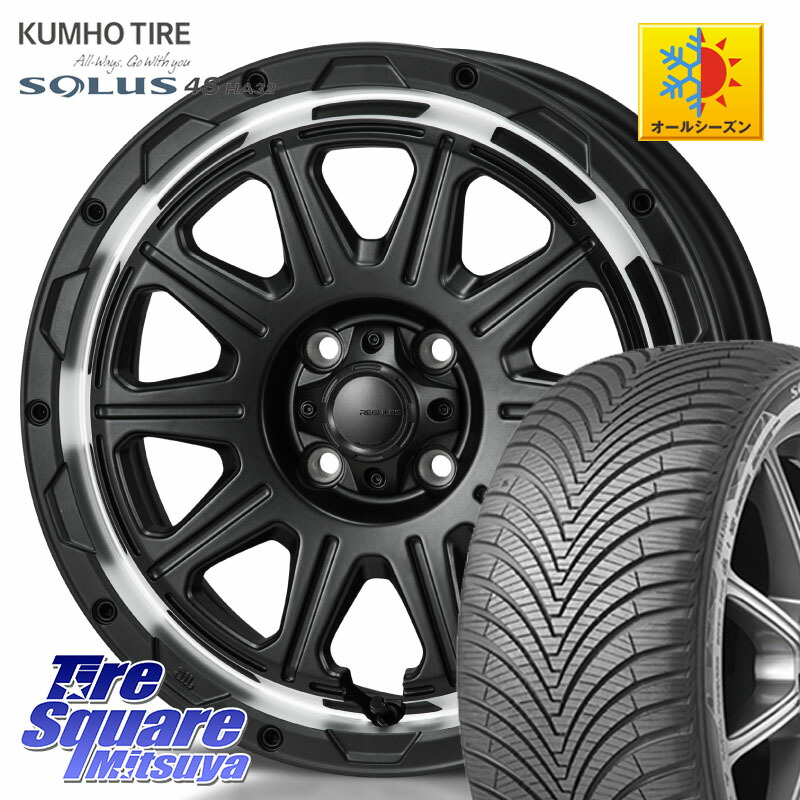 KUMHO SOLUS 4S HA32 ソルウス オールシーズンタイヤ 205/55R16 MONZA HI-BLOCK REGULES 16インチ 16 X 6.0J +40 4穴 100 E13オーラ