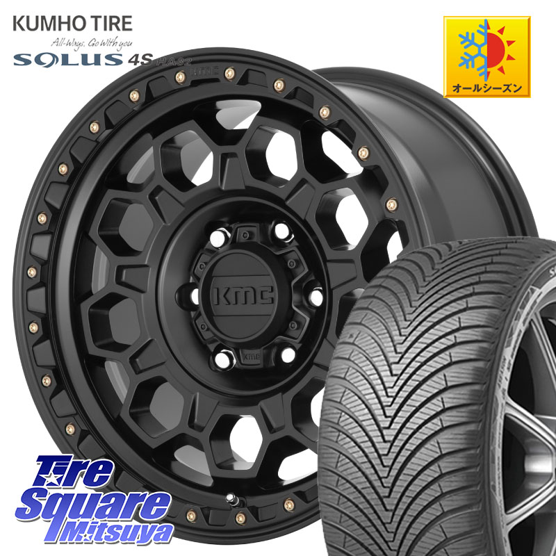KUMHO SOLUS 4S HA32 ソルウス オールシーズンタイヤ 225/60R17 KMC KM545 Trek Black ホイール 17インチ 17 X 8.0J +35 5穴 114.3 30系アルファード 30系ヴェルファイア