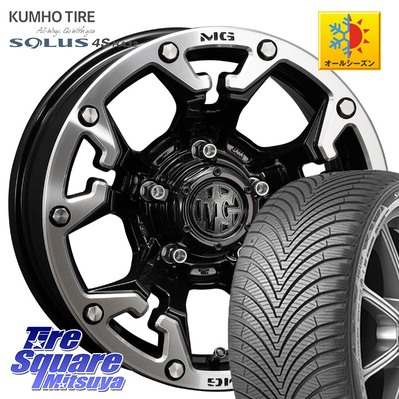 KUMHO SOLUS 4S HA32 ソルウス オールシーズンタイヤ 215/65R16 CRIMSON クリムソン GOLEM インセット-5 ゴーレム 16インチ 16 X 6.0J +0 5穴 139.7 ジムニー専用(要オーバーフェンダー等) ジムニ－シエラ・ノマド(カスタム)