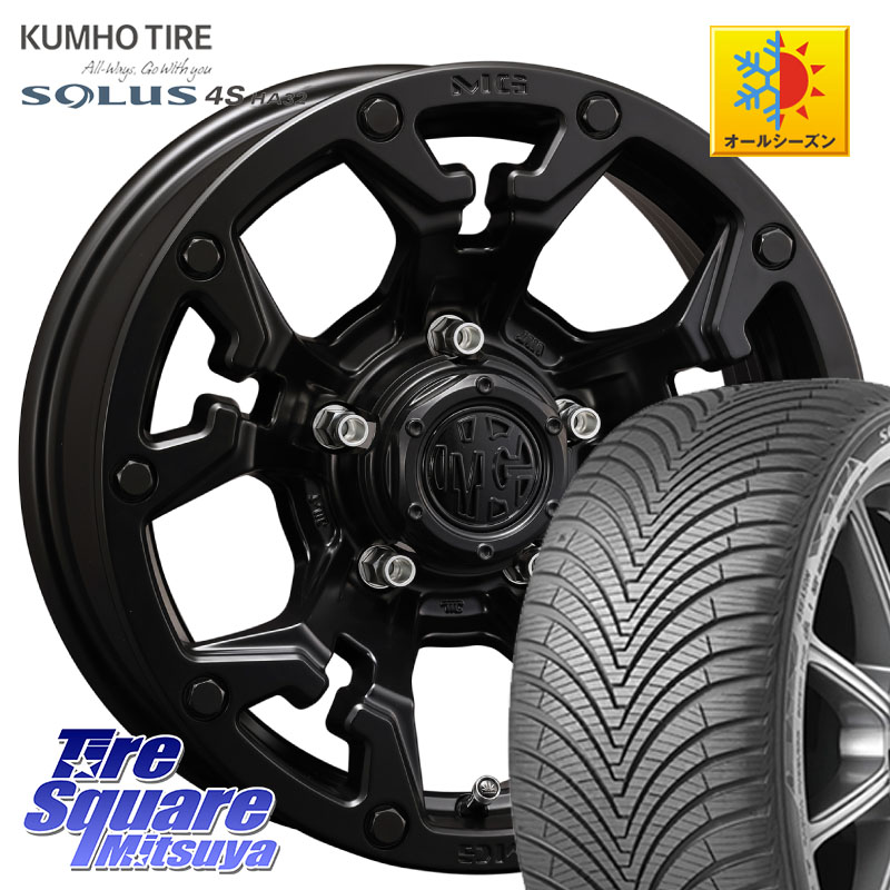 KUMHO SOLUS 4S HA32 ソルウス オールシーズンタイヤ 215/65R16CRIMSON クリムソン GOLEM ゴーレム 16インチ 16X5.5J 20 5穴 139.7 ジムニー専用(要オーバーフェンダー等) AZオフロード カスタムサイズ｜タイヤスクエアミツヤ
