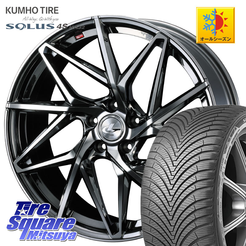 KUMHO SOLUS 4S HA32 ソルウス オールシーズンタイヤ 225/50R18 WEDS 40612 レオニス LEONIS IT 18インチ 18 X 7.0J +55 5穴 114.3 RV系ヴェゼル RC系オデッセイ後期 BN・BL系レガシィ