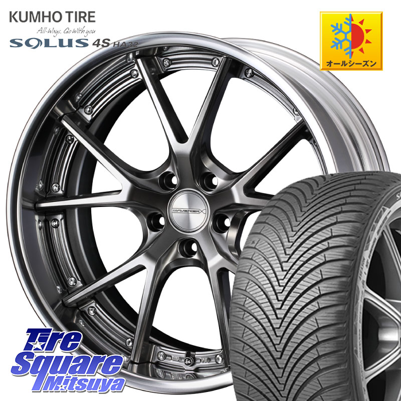 KUMHO SOLUS 4S HA32 ソルウス オールシーズンタイヤ 215/50R18 WEDS MAVERICK 905S PS S-LoDisk 18インチ 2ピース 18 X 8.0J +55 5穴 114.3 WR-V