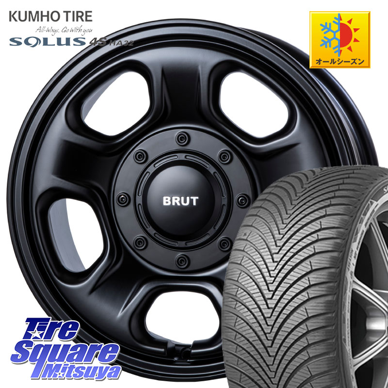 KUMHO SOLUS 4S HA32 ソルウス オールシーズンタイヤ 215/60R16 BRUT ブルート BR-33 BR33 ホイール 16インチ 16 X 6.5J +25 6穴 139.7