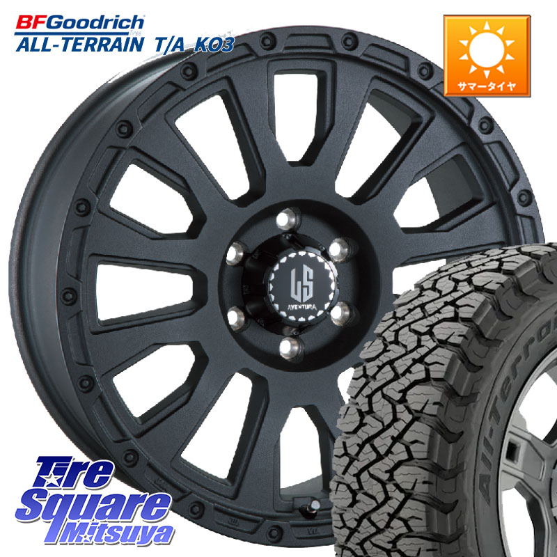 BF Goodrich All-Terrain TA KO3オールテレーン グッドリッチ T/A ブラックウォール 265/60R18阿部商会 LA STRADA AVENTURA アヴェンチュラ BK 18インチ 18X7.5J 38 6穴 139.7 トライトンGSR|タイヤスクエアミツヤ
