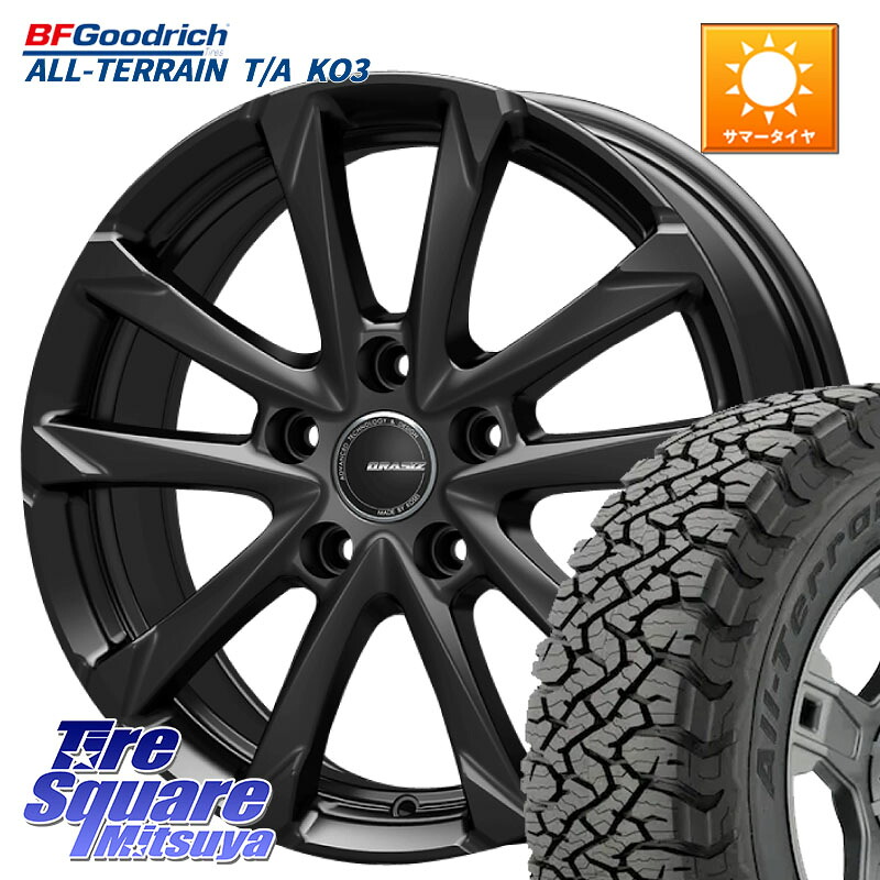 BF Goodrich All-Terrain TA KO3オールテレーン グッドリッチ T/A ブラックウォール 225/65R17KOSEI QGC720B QRASIZ GC36F クレイシズ ホイール 17インチ 17X7.0J 40 5穴 114.3 50系RAV4 80系ハリアー T32エクストレイル CX-5 CX-8 BT5レガシィアウトバック ヴァンガー｜タイヤスクエアミツヤ