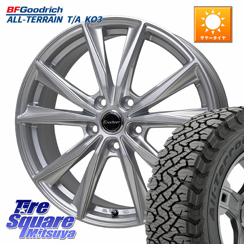 HotStuff Exsteer ST ホイール 17インチ エクシーダ 17 X 7.0J +55 5穴 114.3 BF Goodrich All-Terrain TA KO3オールテレーン グッドリッチ T/A ブラックウォール 225/65R17 BT5レガシィアウトバック